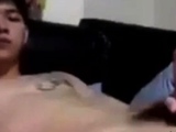 asian twink jerking off on bed on cam (1’12”)