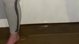 Innocent Teen pisses herself in tight leggings (Floor gets soaked)