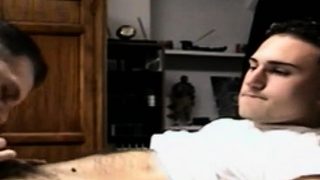 Straight jock cock blown by sturdy DILF