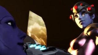 Hot 3D redhead licking a pussy while getting fucked