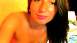Small titted babe toys her pussy on webcam
