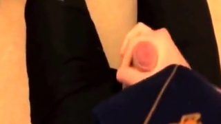 Two friends play wanking games